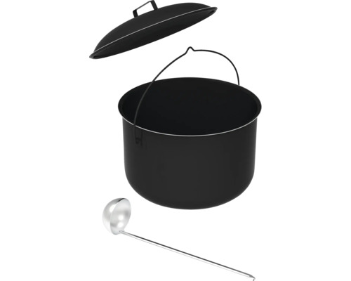 Kessel mit Deckel und Schöpfkelle
