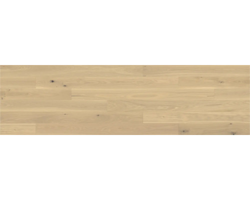 Handmuster zu Parkett Eiche 1-Stab Creme Family Landhausdiele gebürstet matt lackiert 2200 x 180 x 14 mm Holzbodenbelag aus hellem Holz