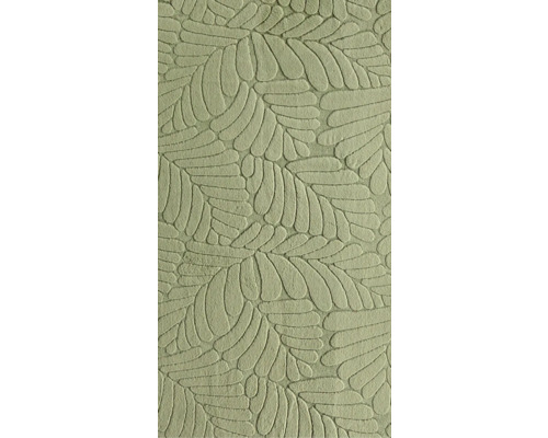 Hochflorteppich Romance Cutout Leaf salbei 80x150 cm Nahaufnahme einer strukturierten Tapete mit Blattmuster