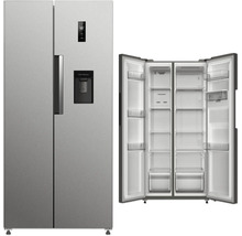 Doppeltüriger Kühlschrank mit Eiswürfelbereiter und offenen Türen