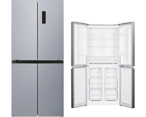 Multidoor Kühlschrank PKM WCD362NFDEIX BxHxT 79 x 180 x 62 cm Geöffneter und geschlossener grauer Side-by-Side-Kühlschrank