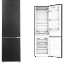 Kühlschrank mit Gefrierfach, Front geschlossen und geöffnet.