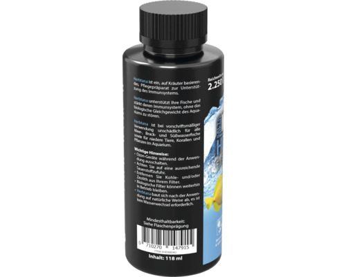 Herbtana Flasche mit Kräuter-Pflegepräparat zur Unterstützung des Immunsystems für Fische, 118 ml
