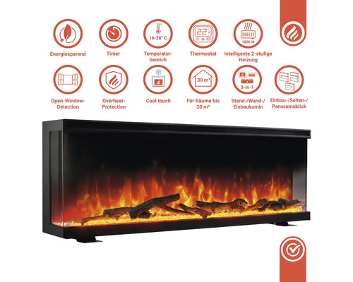 Elektrokamin Kaminio Lea 20x43 cm 1800 Watt