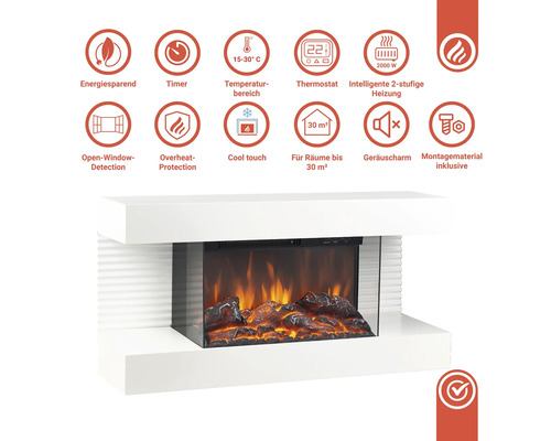 Elektrokamin Kaminio Liz 82x41,8 cm 2000 Watt