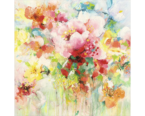 Glasbild Abstract Flowers II 20x20 cm