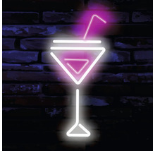 Neonleuchtreklame mit Cocktailglas-Motiv