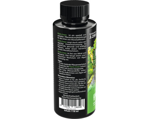 Schwarze Flasche Plants Green Pflanzendünger für Wasserpflanzen, Inhalt 118 ml