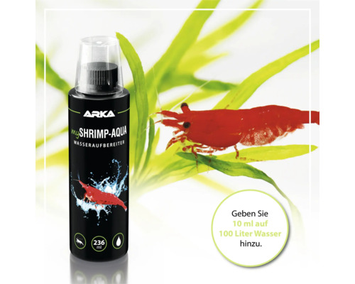 ARKA mySHRIMP-AQUA Wasseraufbereiter in einer 236 ml Flasche