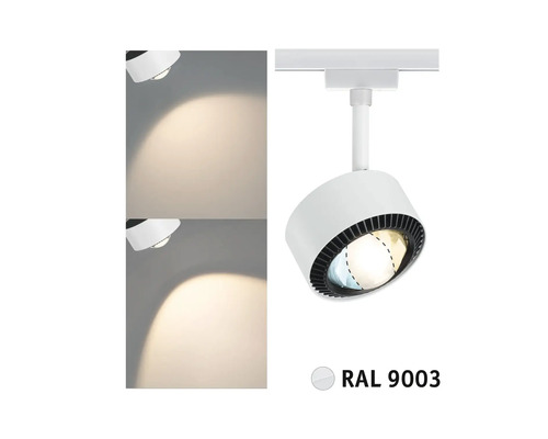 Weiße LED-Strahler für Schienensystem mit unterschiedlichen Lichtstimmungen