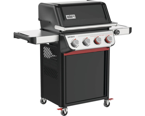 Gasgrill Weber Spirit EP-425 schwarz 4 Brenner mit Sear Boost Funktion Weber Spirit Gasgrill mit Seitenablage und Unterschrank