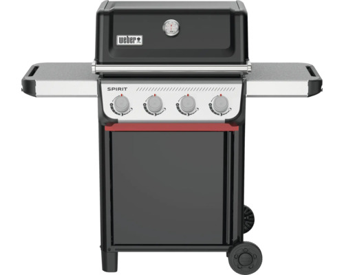 Weber Gasgrill Spirit E-410 schwarz 4-Brenner inkl. Deckelthermometer, Fettauffangschale, Seitenablage, Warmhalterost