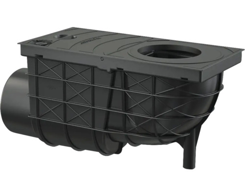 Alcadrain Universal-Regensinkkasten waagerecht schwarz NW 110 300 mm x 155 mm Aufsatzkasten für Hofablauf aus Kunststoff