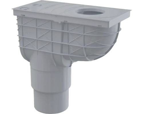 Alcadrain Universal-Regensinkkasten senkrecht grau NW 110 300 mm x 155 mm x 125 mm Kunststoff Dachrinnenkasten mit Ablaufrohr