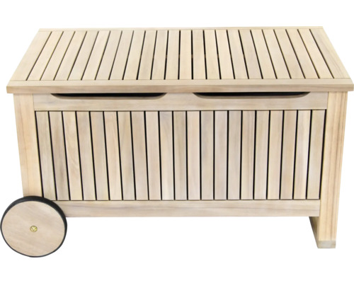 Aufbewahrungsbox GARDEN PLACE Maja 85x52x48 cm 212 l braun aus robuster Akazie, mit Rollen Aufbewahrungsbox GARDEN PLACE Maja 85x52x48 cm 212 l braun aus robuster Akazie, mit Rollen