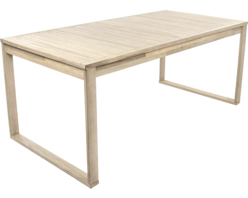 Gartentisch GARDEN PLACE Maja 180/240 x 90 x 76 cm beige aus robustem Akazienholz, Ausziehfunktion, bis zu 8 Sitzplätze Holz Gartentisch
