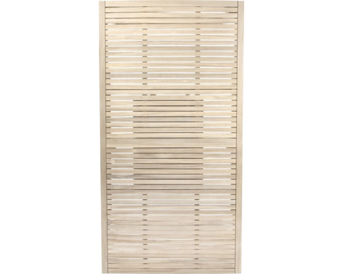 Holzzaun-Element mit horizontalen Lamellen für den Garten