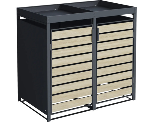 Mülltonnenbox Konsta inkl. Pflanzkasten 132 x 80 x 124 cm anthrazit Mülltonnenbox Konsta inkl. Pflanzkasten 132 x 80 x 124 cm anthrazit