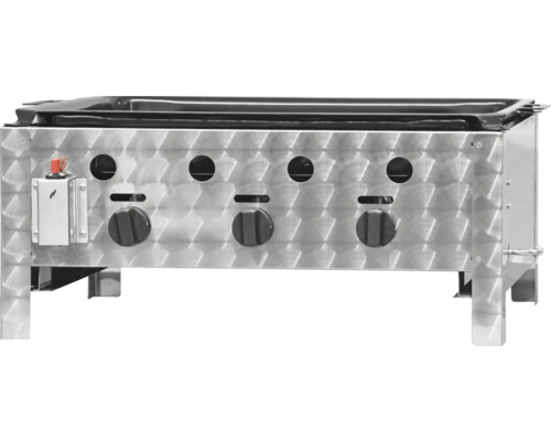 Gasgrill mit vier Brennern aus Edelstahl