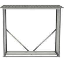Holzlagerregal aus Metall mit Dach
