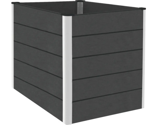 Quadratischer Pflanzkasten mit horizontalen Paneelen und Rahmen