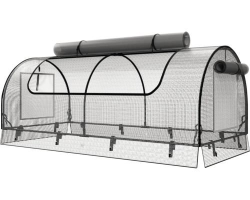 Gewächshaus mit Metallrahmen und transparenter Folie