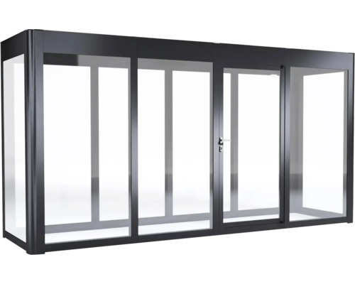 Glaskonstruktion mit Tür für den Aussenbereich