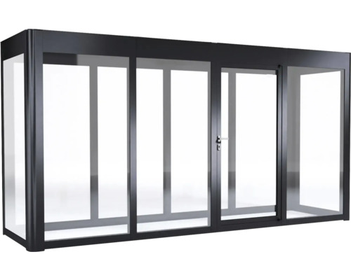Freistehende Terrassenüberdachung mit Glasschiebetüren