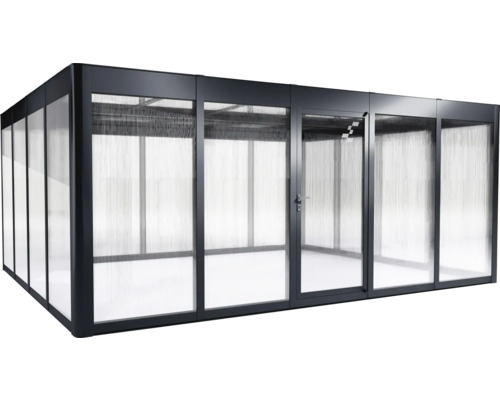 Pergola mit Polycarbonatplatten und Tür