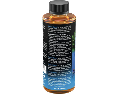 Flasche Special Blend Bakterienmischung für Meer- und Süßwasseraquarien, Inhalt 118 ml