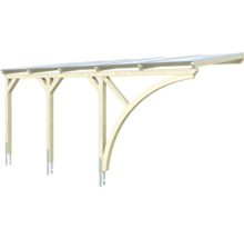 Einzelcarport SKAN HOLZ Eifel inkl. 1 Einfahrtsbogen, Pfostenanker 300 x 541 cm natur