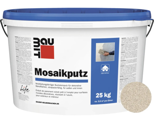 Baumit Mosaikputz M327 gebrauchsfertiger Dünnschichtdeckputz weiß-beige 25 Kg