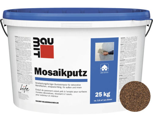 Baumit Mosaikputz M327 gebrauchsfertiger Dünnschichtdeckputz rot-schwarz 25 Kg