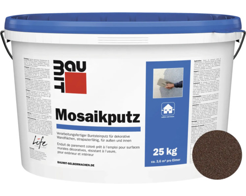 Baumit Mosaikputz M317 El Capitan gebrauchsfertiger Dünnschichtdeckputz dunkelbraun-schwarz 25 kg