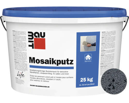 Baumit Mosaikputz M343 Etna Nature Line gebrauchsfertiger Dünnschichtdeckputz grau-beige 25 kg