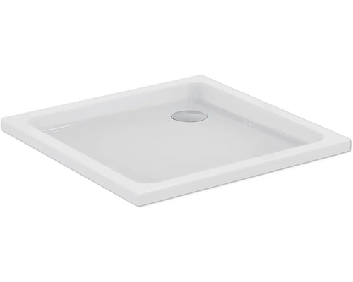 Quadratische Duschwanne aus Sanitäracryl mit Ablauf