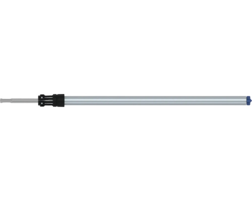 Rolladenmotor mit schwarzem Gehäuse und silberfarbenem Rolladenstab