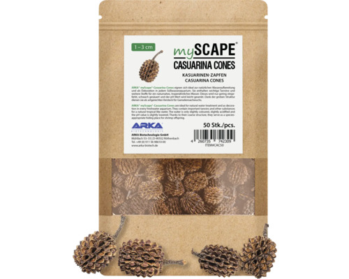 Kasuarienzapfen ARKA mySCAPE Casuarina Cones 1 - 3 cm 50 Stück natürliche Wasserpflege, Nahrungsergänzung, pH-Wert senkend mit wertvollen Humin- und Fulvolsäuren