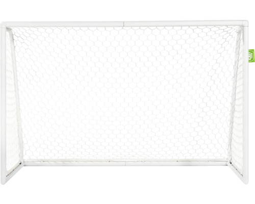 Weißes Fußballtor mit Netz