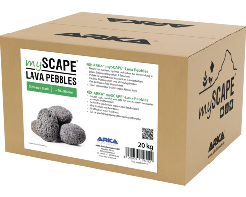 Verpackungseinheit Arka mySCAPE Lava Pebbles, schwarzes Lavagestein für Süßwasseraquarien und Terrarien