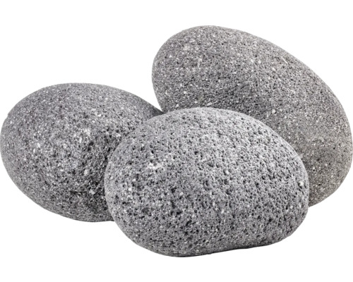 Drei graue Lavasteine für den Garten