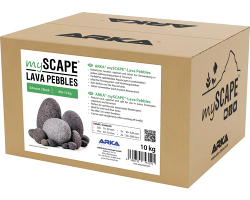 Aquariumdekoration-Set ARKA mySCAPE Lava Pebbles Mix ca. 10 Kg, 20 x 10 - 30 mm, 10 x 50 - 70 mm, 3 x 90 - 120 mm 2 x 120 - 200 mm Aquascaping