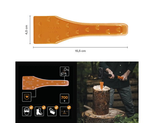 Fiskars Spaltkeil aus Kunststoff, 15,5 cm lang