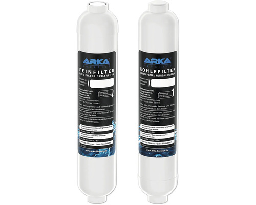 Zwei ARKA Aquatics Filterkartuschen: Feinfilter und Kohlefilter