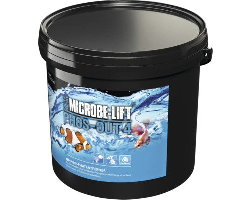 Microbe Lift Phos-Out 4 Phosphatentferner für Meer- und Süßwasseraquarien in schwarzem Eimer