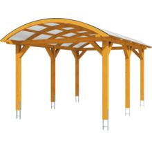 Einzelcarport SKAN HOLZ Franken inkl. Pfostenanker 376 x 541 cm eiche hell