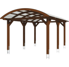 Einzelcarport SKAN HOLZ Franken inkl. Pfostenanker 376 x 541 cm nussbaum