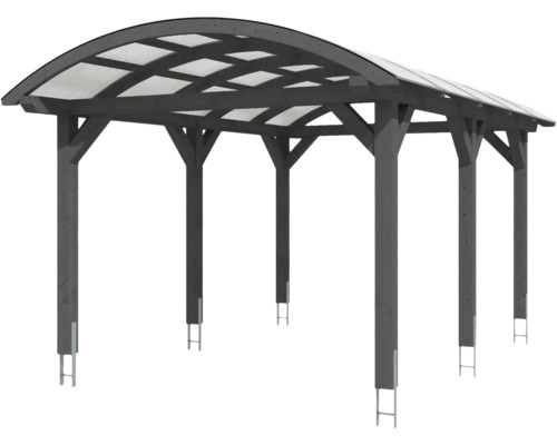 Holzcarport mit transparentem Dach