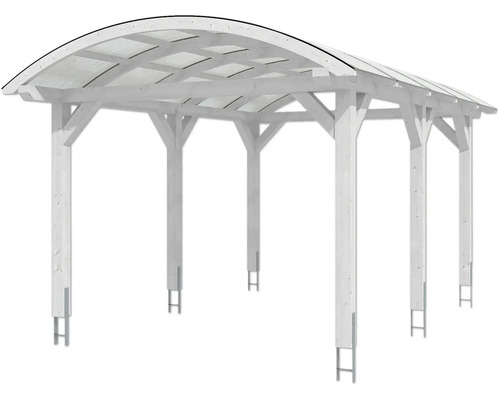 Holzcarport mit transparentem Dach