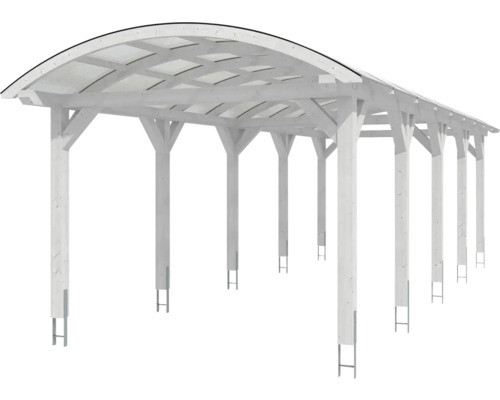 Holzcarport mit Lichtplatten für den Aussenbereich